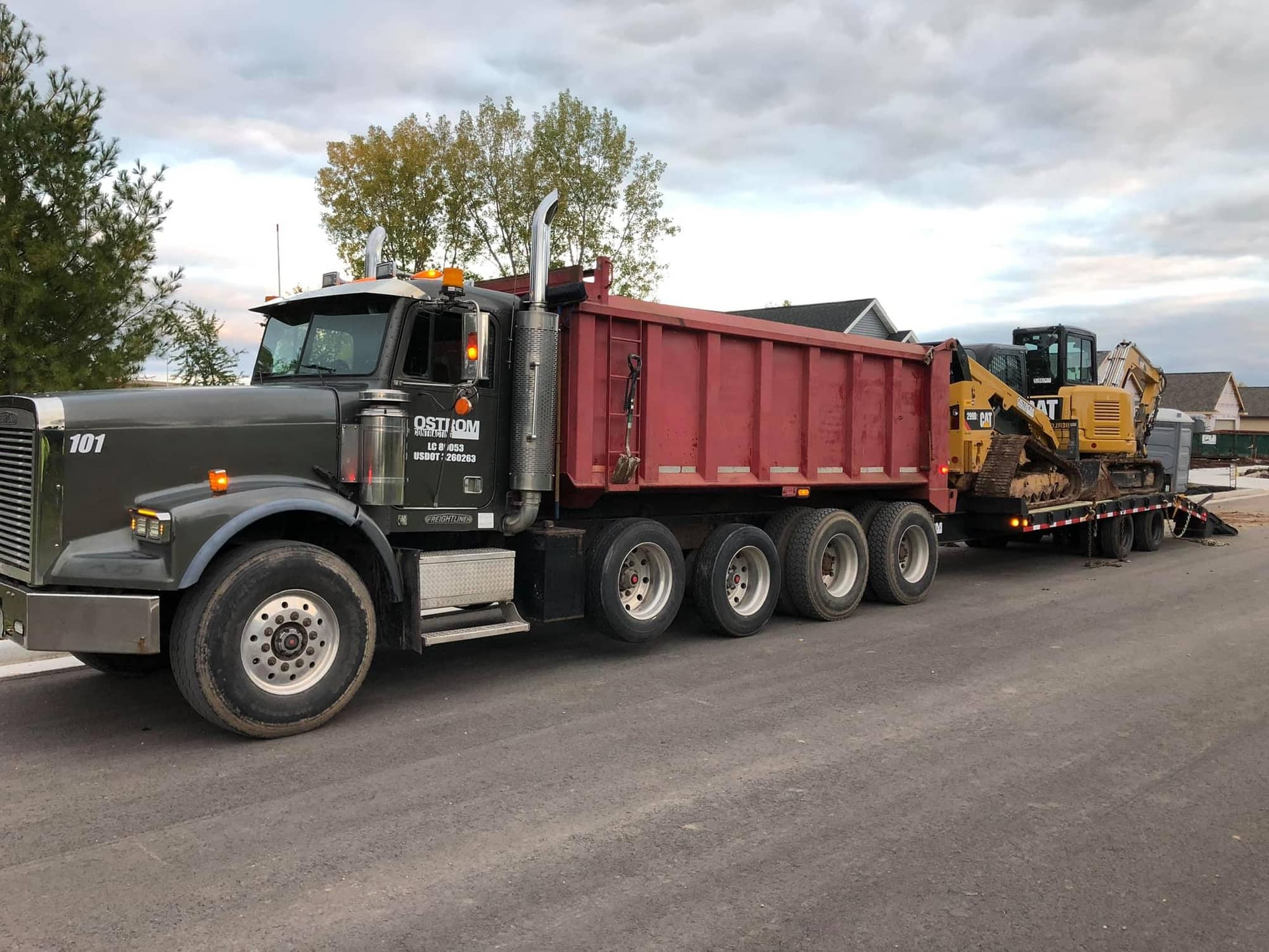 Dumptruck hauling equipment